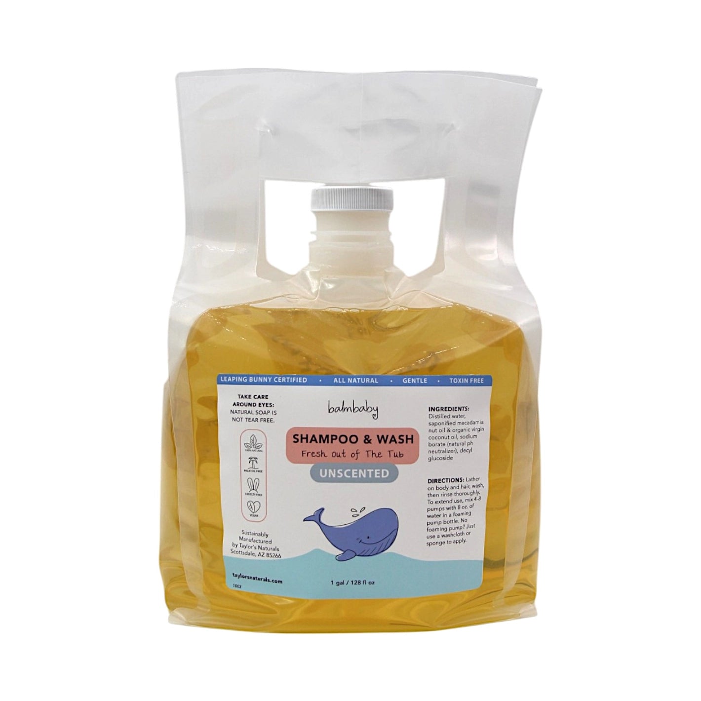 Natural Baby Wash/Shampoo, Unscented Taylor's Naturals | Tiny Tulip Haus