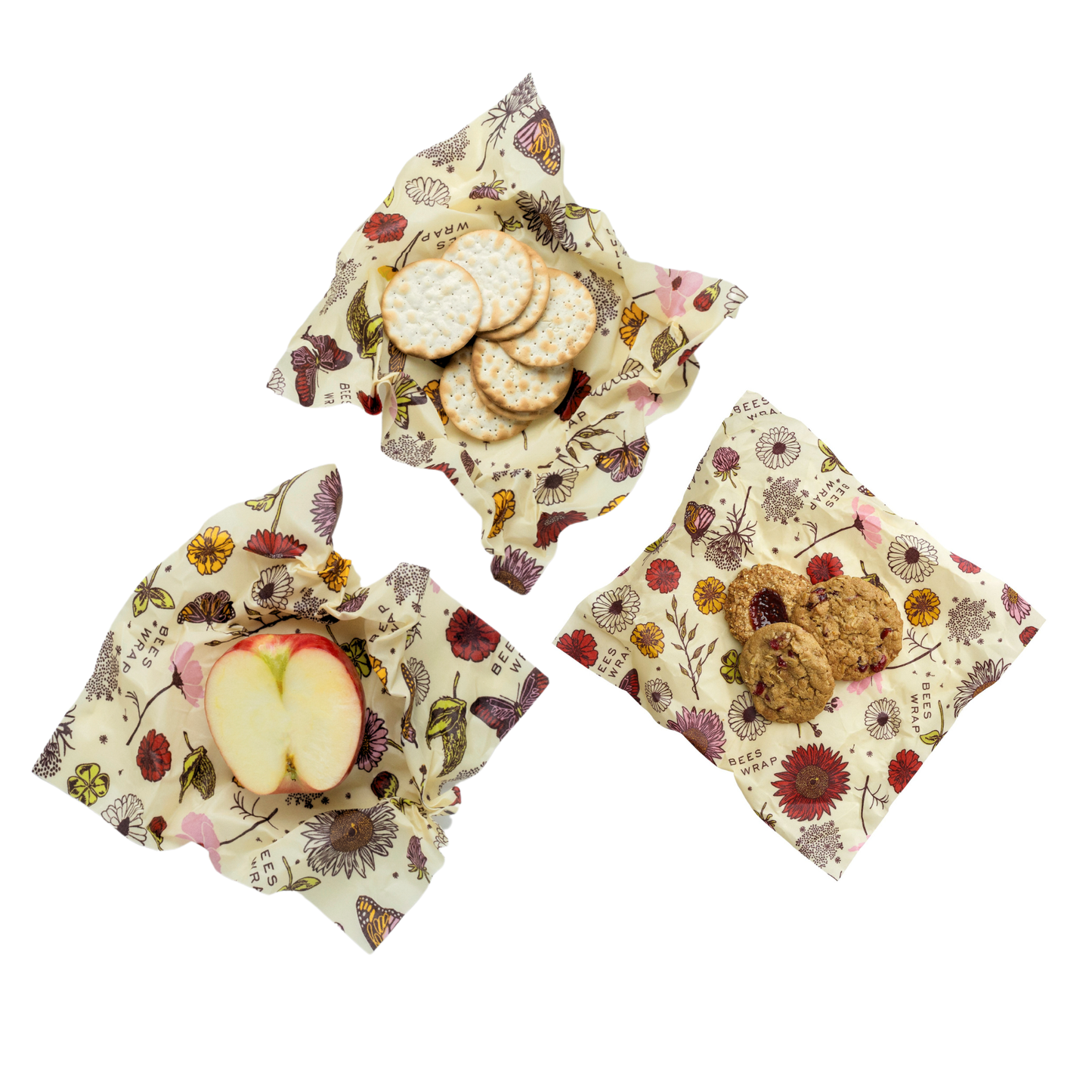 Medium 3 Pack - Meadow Magic, Vegan Wax | Bee's Wrap