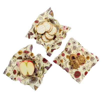 Medium 3 Pack - Meadow Magic, Vegan Wax | Bee's Wrap