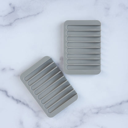 Earth Ahead: Waterfall Silicone Soap Dish - Stone Grey