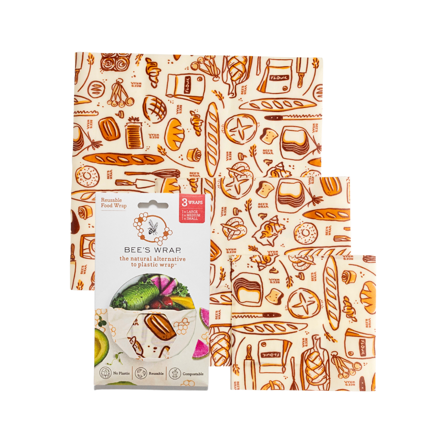 Bakery Lane - Assorted 3 Pack - Seasonal Print | Bee's Wrap
